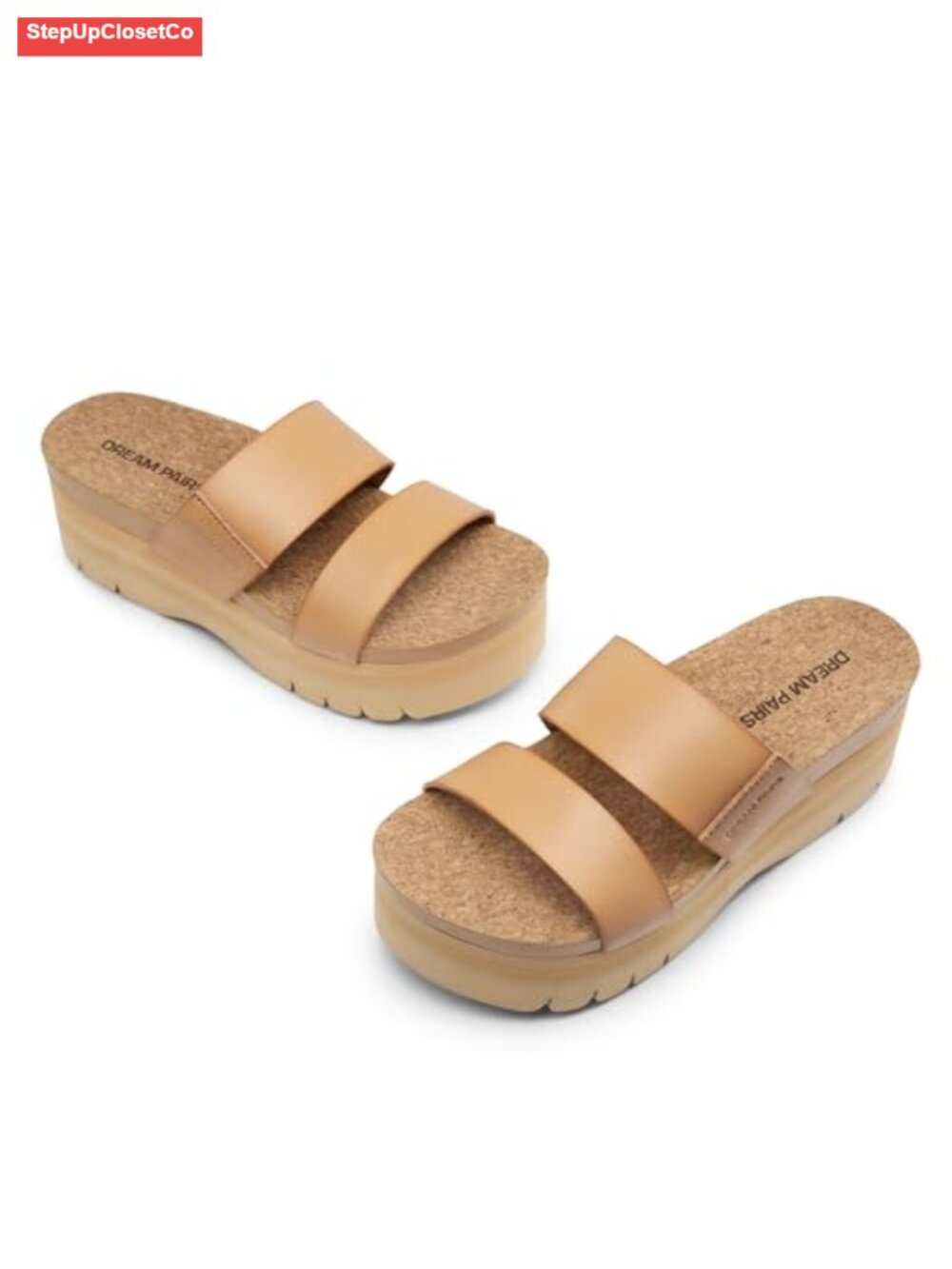 Platform Slide Sandals with Arch Support and Cushioned Cork Footbed - Picture 5 of 6